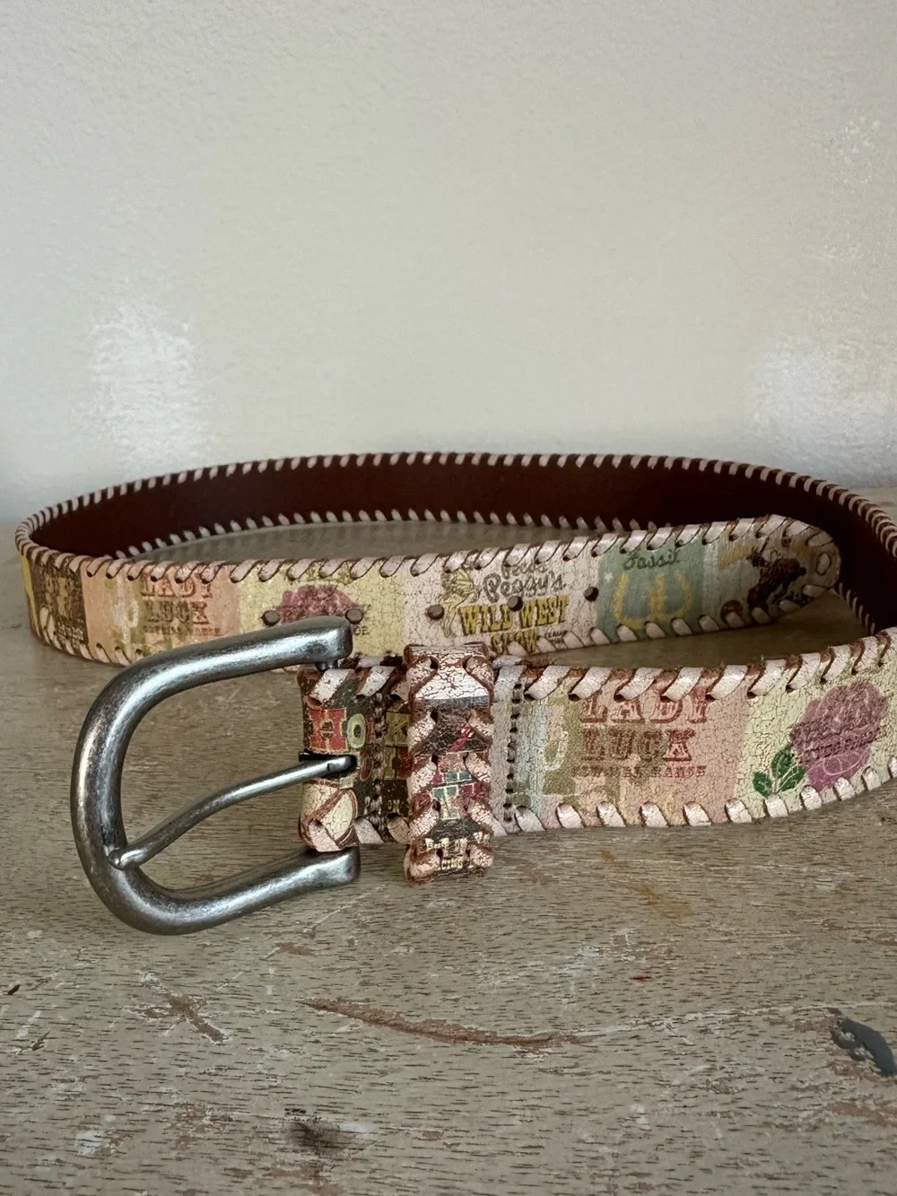 Y2K Fossil Western Leather Belt